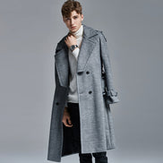 knee Herringbone Coat For Mens