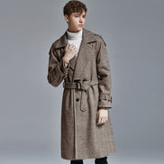 knee Herringbone Coat For Mens