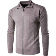 Men's Thickened Cotton Cardigan Zipper Lapel Sweater