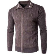 Men's Thickened Cotton Cardigan Zipper Lapel Sweater