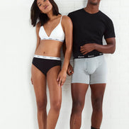 Hanes Originals Men's Boxer Briefs, Stretch Cotton Moisture-Wicking Underwear, Modern Fit Low Rise, Pack of 4, Grey/Black assortement, Size Small 🍁 All In One Marketplace Canada