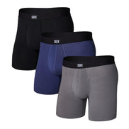 SAXX Underwear Co. Men's Core Cotton Boxer Brief Fly 3-Pack, Black/Shade/Dark Denim, X-Large 🍁 All In One Marketplace Canada
