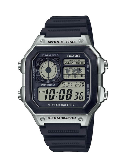 Casio Men's 10-Year Battery Japanese Quartz Watch with Resin Strap, Black, 21 (Model: AE-1200WH-1CVCF) 🍁 All In One Marketplace Canada