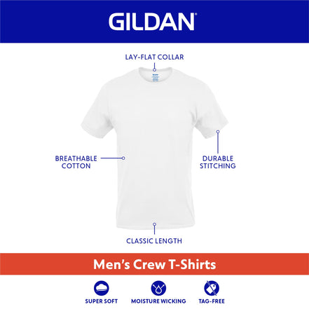 GILDAN Men's Crew T-Shirts Printed, Black (6-Pack), Large 🍁 All In One Marketplace Canada