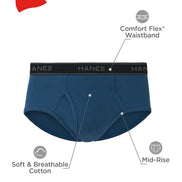 Hanes Mens 6-pack Exposed Waistband Mid-rise Briefs-underwear, White/Black, Small US 🍁 All In One Marketplace Canada