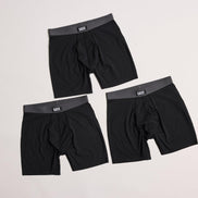 SAXX Underwear Co. Men's Core Cotton Boxer Brief Fly 3-Pack, Black/Graphite, Large 🍁 All In One Marketplace Canada