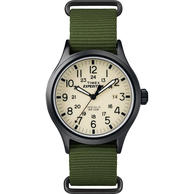 Timex Mens TW4B15500 Expedition Scout 40mm Green/Black/Cream Nylon Slip-Thru Strap Watch 🍁 All In One Marketplace Canada