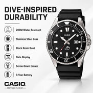 Casio Men’s MDV106-1AV 200M Duro Analog Watch, Black 🍁 All In One Marketplace Canada