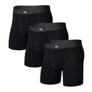 SAXX Underwear Co. Men's Core Cotton Boxer Brief Fly 3-Pack, Black/Graphite, Large 🍁 All In One Marketplace Canada