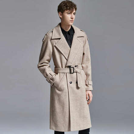 knee Herringbone Coat For Mens