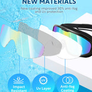 Swimming Goggles, 2 Pack Wide View Anti Fog&UV Swim Goggles with Ear Plugs, No Leaking Swim Glasses for Audlt Men Women Youth (Aqua & Pink) 🍁 All In One Marketplace Canada