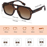 SOJOS Retro Thick Polarized Aviator Sunglasses for Women Men, Large Trendy Bold Square Pilot Shades SJ2385, Brown Tortoise/Brown 🍁 All In One Marketplace Canada