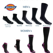 Dickies Men's Multi-Pack Dri-tech Moisture Control Boot-Length Socks, Black (6 Pairs), Shoe Size: 6-12 🍁 All In One Marketplace Canada