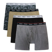 Hanes Originals Men's Boxer Briefs, Stretch Cotton Moisture-Wicking Underwear, Modern Fit Low Rise, Pack of 4, Grey/Black assortement, Size Small 🍁 All In One Marketplace Canada