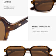 SOJOS Trendy Rectangle Polarized Sunglasses Womens Mens, Small Retro Fashion Thin Slim Square Sunnies SJ2610, Brown Tortoise/Brown 🍁 All In One Marketplace Canada