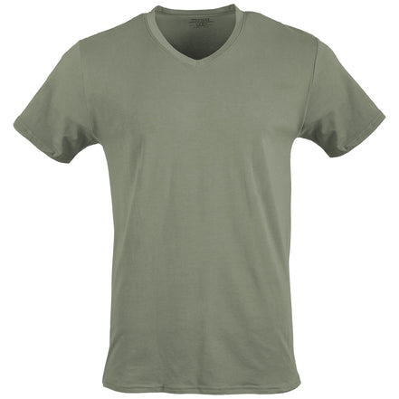 Gildan Men's V-Neck T-Shirts, Multipack, Style G1103, Black/Sport Grey/Charcoal/Military Green (5-Pack), Large 🍁 All In One Marketplace Canada