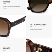 SOJOS Retro Thick Polarized Aviator Sunglasses for Women Men, Large Trendy Bold Square Pilot Shades SJ2385, Brown Tortoise/Brown 🍁 All In One Marketplace Canada