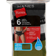 Hanes Mens 6-pack Exposed Waistband Mid-rise Briefs-underwear, White/Black, Small US 🍁 All In One Marketplace Canada