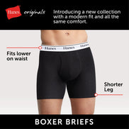 Hanes Originals Men's Boxer Briefs, Stretch Cotton Moisture-Wicking Underwear, Modern Fit Low Rise, Pack of 4, Grey/Black assortement, Size Small 🍁 All In One Marketplace Canada