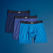 SAXX Underwear Co. Men's Core Cotton Boxer Brief Fly 3-Pack, Lake Blue/Deep Cobalt/Navy, Medium 🍁 All In One Marketplace Canada
