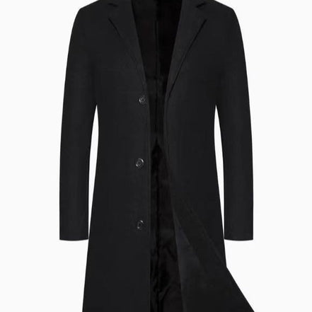 Men's Casual Extended Above The Knee Woolen Trench Coat