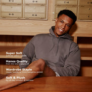 Hanes Men's Pullover EcoSmart Hooded Sweatshirt, Black, X-Large 🍁 All In One Marketplace Canada