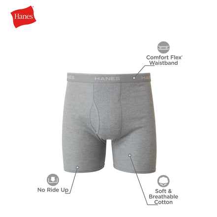 Hanes Boxer Briefs, Cool Dri Moisture-Wicking Underwear, Cotton No-Ride-up for Men, Multi-Packs Available, 6 Pack - Black/Gray, X-Large 🍁 All In One Marketplace Canada