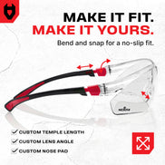 NoCry Clear Safety Glasses for Men and Women with Anti-Fog and Scratch Resistant Wrap Around Lenses, Adjustable Temples and Nose Pads — ANSI Z87 Certified Protective Eyewear with 100% UV Shielding 🍁 All In One Marketplace Canada
