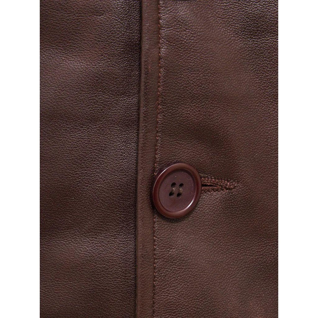 MEN BROWN LEATHER VEST DAYTON