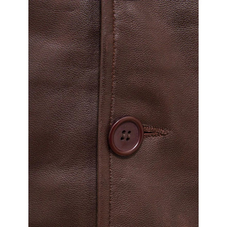 MEN BROWN LEATHER VEST DAYTON