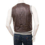 MEN BROWN LEATHER VEST DANBY