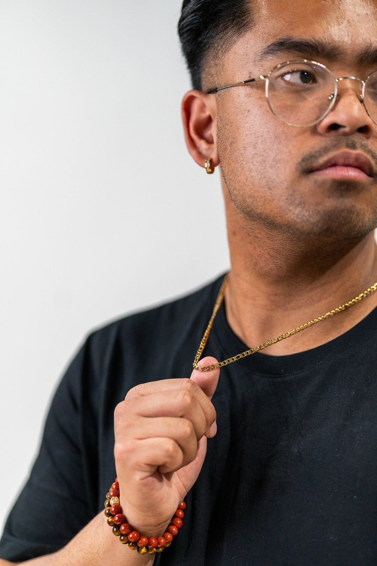 18K Men's Figaro Chain Necklace 3MM | Waterproof Jewelry