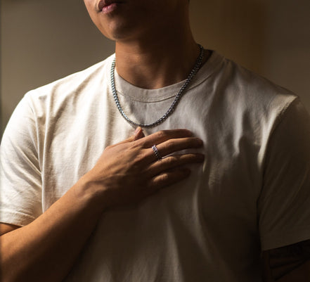 18K Men's Cuban Chain Necklace 7MM | Waterproof Jewelry