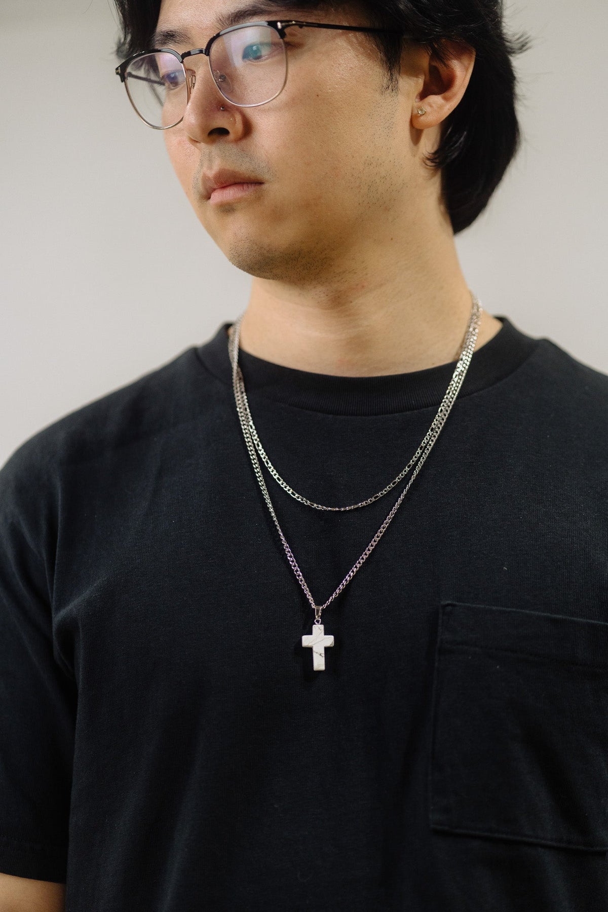 18K Men's Figaro Chain Necklace 3MM | Waterproof Jewelry