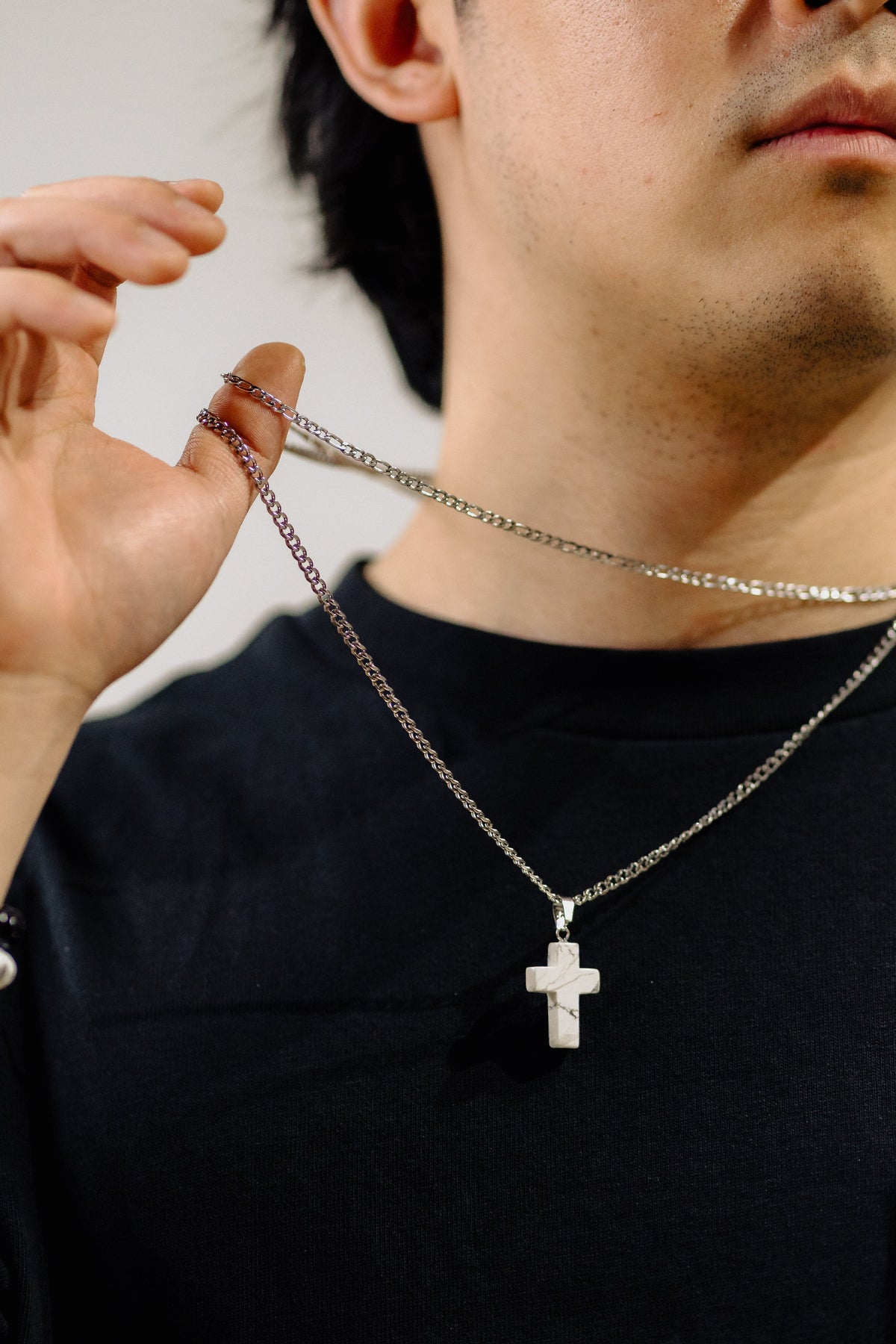 18K Men's Figaro Chain Necklace 3MM | Waterproof Jewelry