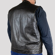 Open Road Men's Distressed Leather Club Vest | Premium Cowhide Riding Vest