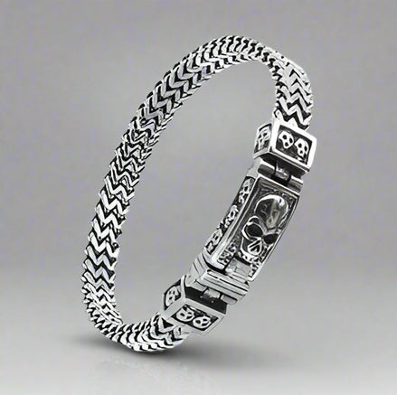 GoSteel Men's Skull ID Bracelet