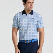 Cocktail Windowpane Print Golf Polo   Style #OGKSF026