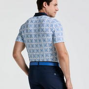 Cocktail Windowpane Print Golf Polo   Style #OGKSF026