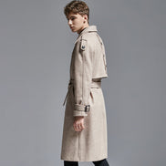 knee Herringbone Coat For Mens