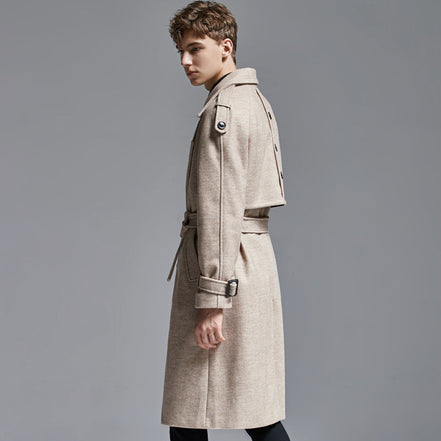 knee Herringbone Coat For Mens