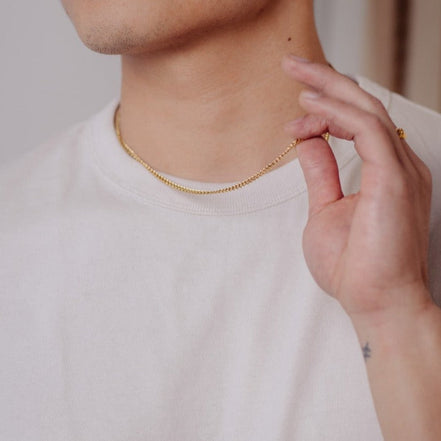 18K Men's Cuban Chain Necklace 3MM | Waterproof Jewelry