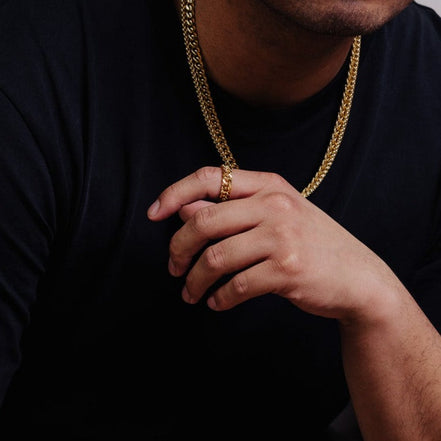 18K Men's Wheat Chain Necklace 3MM | Waterproof Jewelry